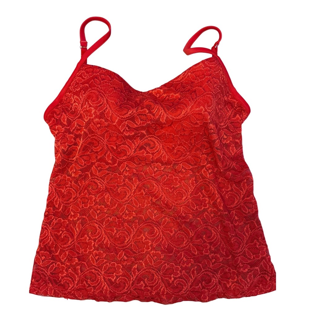 Susan Lucci Women's Red Lace Camisole Underwire Bra Cami Top 34D